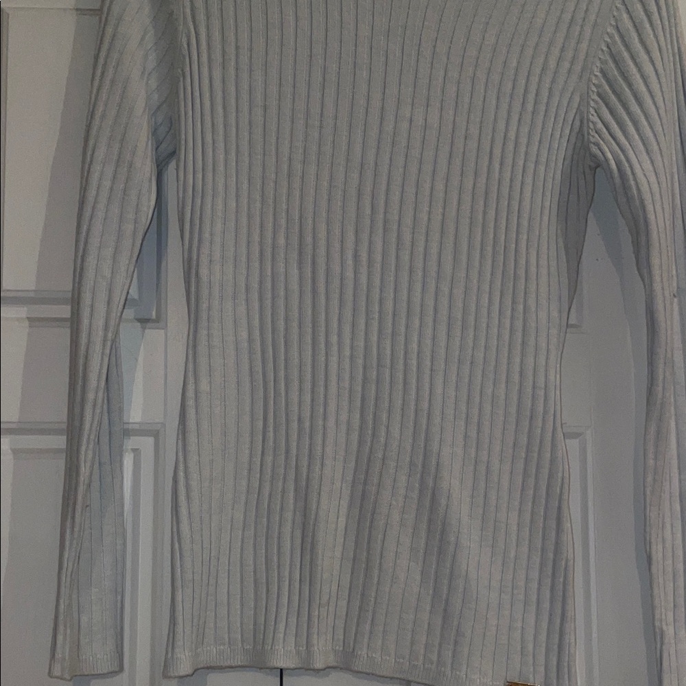 Ivanka Trump Light Gray Ribbed Sweater - Picture 4 of 7